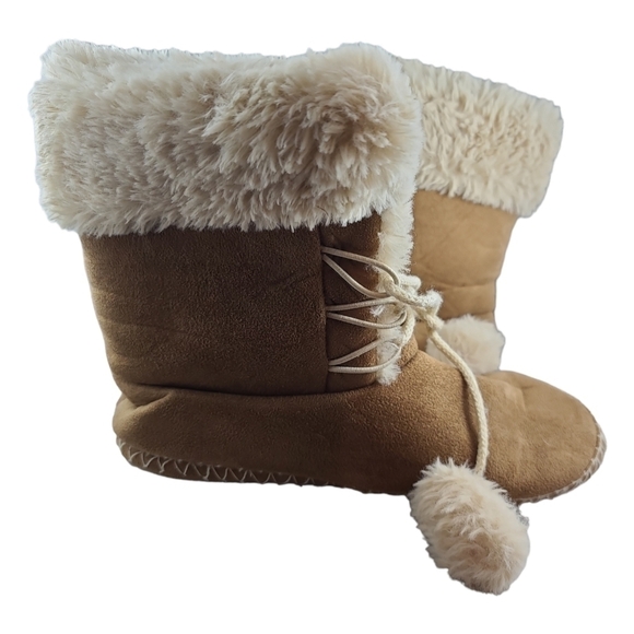 Kooba Faux Fur Pom Pom Tassel Slipper Boots Shoes - Picture 6 of 9